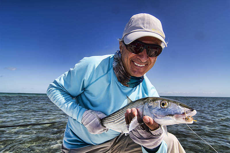 Louie with a nice bonefish on fly